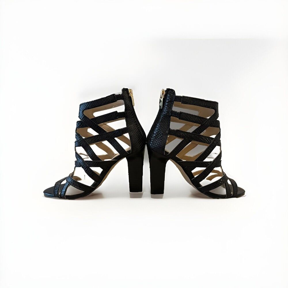 Marc Fisher 8.5 Womens Shoes Black Snakeskin Heel New Without Box
